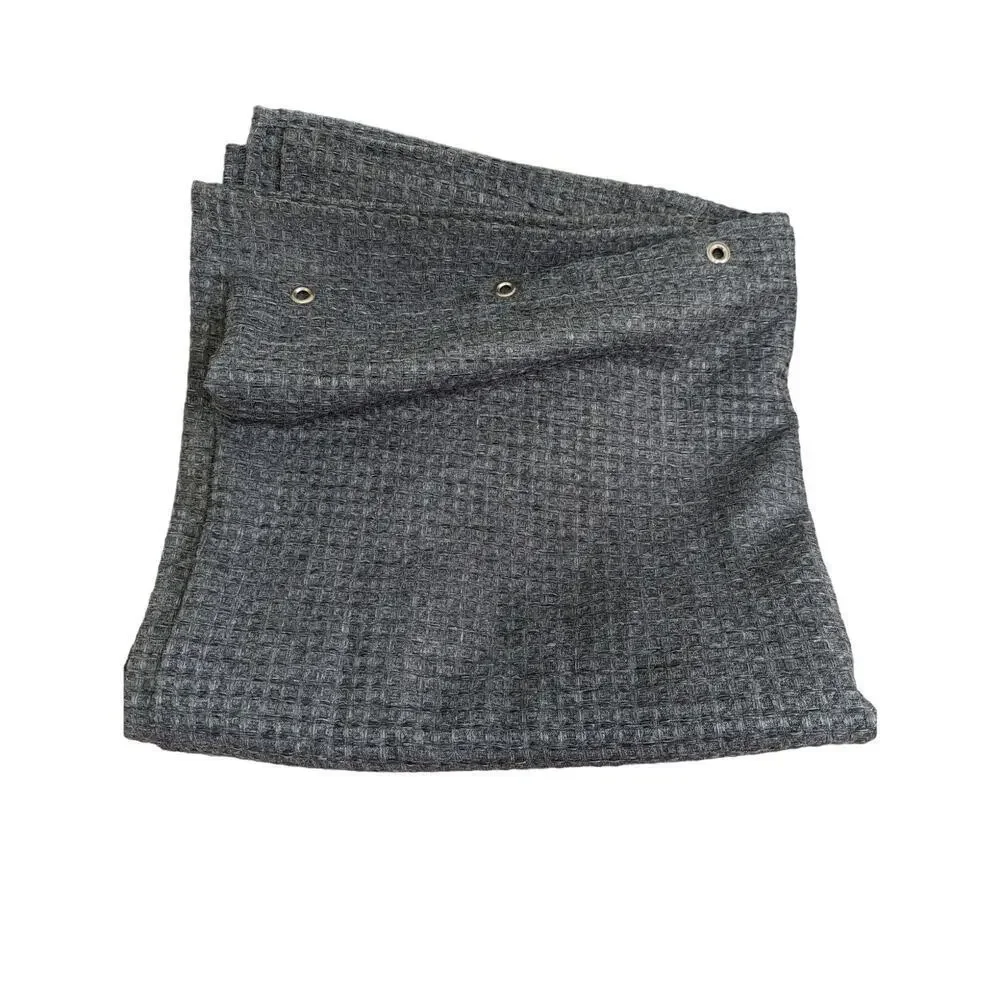 MARLED CHARCOAL GRAY WOVEN, FABRIC SHOWER CURTAIN, WAFFLED/BASKET WEAVE! SZ- STD